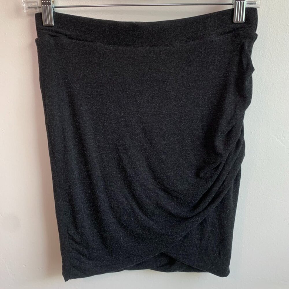Zara Trafaluc Dark Gray Asymmetrical Stretch Mini Skirt